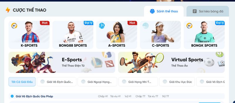 Cá cược thể thao 8LIVE kịch tính và hấp dẫn