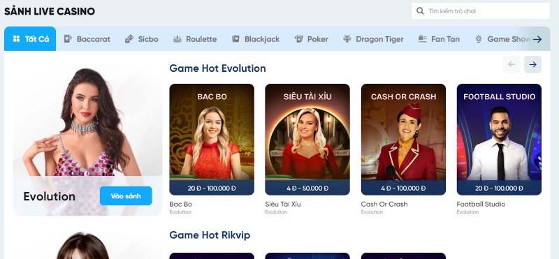 Casino 8LIVE nơi có nhiều trò chơi chất lượng